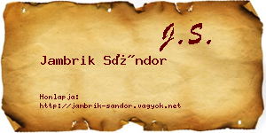 Jambrik Sándor névjegykártya