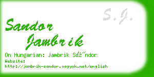 sandor jambrik business card